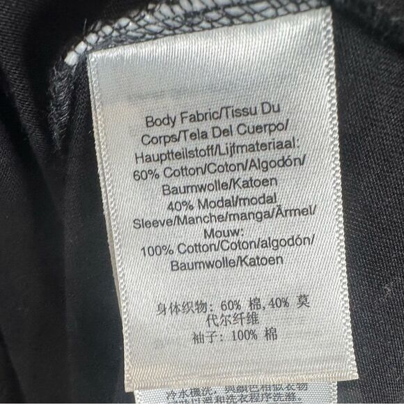 DKNY black mixed media puff sleeve top size small NWT - Picture 8 of 8